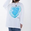 画像6: Unisex  love printing oversize long-sleeved T-shirt　男女兼用ラブプリント ハート長袖T シャツプル オーバー  (6)