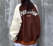 画像4: men and women paradise loose baseball uniform  blouson  ユニセックス 男女兼用paradiseバックロゴエンブレム付き スタジアムジャンパー  スタジャン MA-1 ボンバー ジャケット ブルゾン (4)