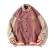 画像2: men and women corduroy loose baseball uniform  blouson  ユニセックス 男女兼用コーデュロイエンブレム付き スタジアムジャンパー  スタジャン MA-1 ボンバー ジャケット ブルゾン (2)