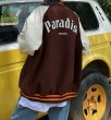 画像5: men and women paradise loose baseball uniform  blouson  ユニセックス 男女兼用paradiseバックロゴエンブレム付き スタジアムジャンパー  スタジャン MA-1 ボンバー ジャケット ブルゾン (5)