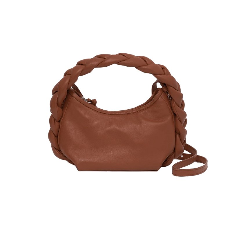 画像4: woven crescent single shoulder small messenger bag tote bag  クレセント編み込み トート ショルダースモールバック (4)