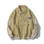 画像1: men and women corduroy loose Rugby bear embroidery baseball uniform  blouson  ユニセックス 男女兼用コーデュロイ ラグビーベア刺繍付き スタジアムジャンパー  スタジャン MA-1 ボンバー ジャケット ブルゾン (1)