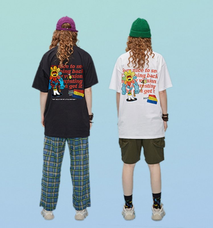 画像7: Unisex Angry sunflower print short sleeve T-shirt　男女兼用アングリーひまわりプリント半袖Tシャツ  (7)