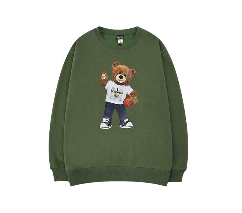 画像3: Unisex Basket bear round neck sweatshirt 男女兼用 バスケットベア プリントスウェットプルオーバー トレーナー (3)