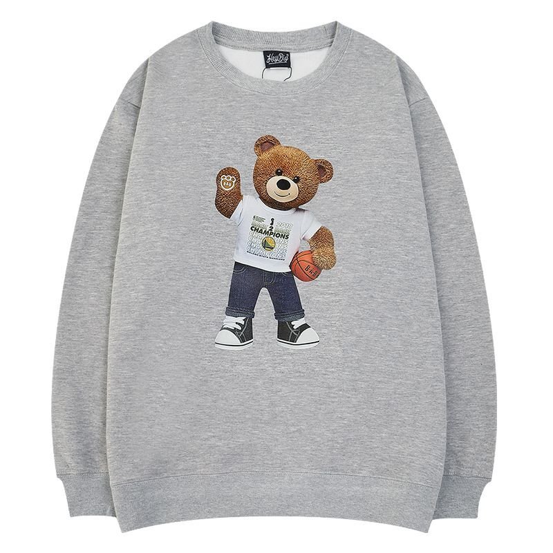 画像2: Unisex Basket bear round neck sweatshirt 男女兼用 バスケットベア プリントスウェットプルオーバー トレーナー (2)