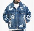 画像4: Washed Blue Printed denim jacket G Jean Jacket blouson  ユニセックス 男女兼用ウォッシュドブループリント デニムGジャケット ブルゾン (4)