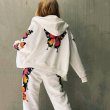 画像3: 21 APORIA PANT Butterfly printed long sleeve hooded Sweat Setup バタフライ 蝶 プリント スウェット セットアップ パーカー ＆ パンツ (3)