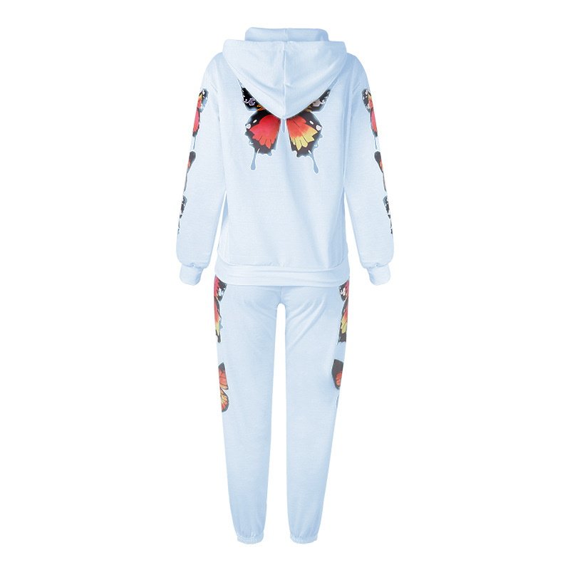 画像13: 21 APORIA PANT Butterfly printed long sleeve hooded Sweat Setup バタフライ 蝶 プリント スウェット セットアップ パーカー ＆ パンツ (13)