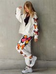 画像2: 21 APORIA PANT Butterfly printed long sleeve hooded Sweat Setup バタフライ 蝶 プリント スウェット セットアップ パーカー ＆ パンツ (2)