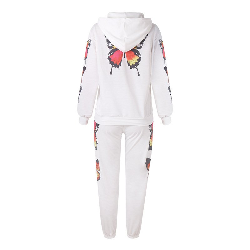 画像5: 21 APORIA PANT Butterfly printed long sleeve hooded Sweat Setup バタフライ 蝶 プリント スウェット セットアップ パーカー ＆ パンツ (5)