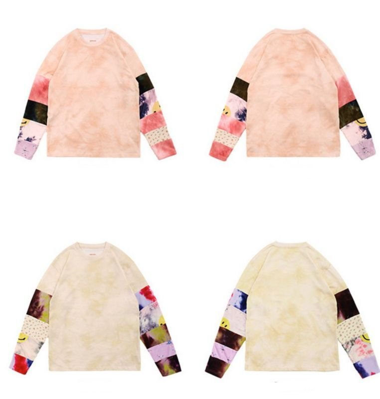 画像6: Unisex Flower & Smile & Tie Dye Sleeve Long sleeve t-shirt sweater 男女兼用 フラワー&スマイル&タイダイスリーブロングスリーブTシャツ (6)