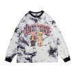 画像2: Unisex  tie-dye bear print crew neck Long sleeve t-shirt sweater　男女兼用 クマ ベア プリントタイダイ絞り染めロングスリーブTシャツ (2)