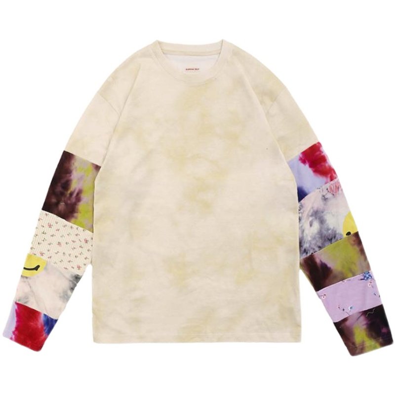 画像2: Unisex Flower & Smile & Tie Dye Sleeve Long sleeve t-shirt sweater 男女兼用 フラワー&スマイル&タイダイスリーブロングスリーブTシャツ (2)
