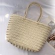 画像7: woven basket child handbag tote  bag スタイリッシュ レザー編みこみ メッシュ 籠かご トート ハンドバック (7)