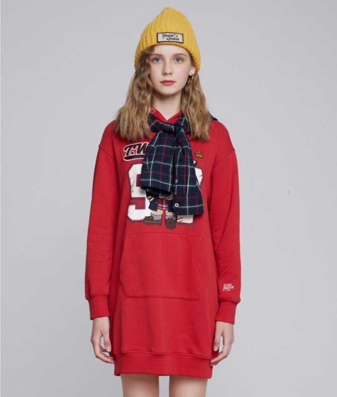 画像4: 21 Teenie Weenie Bear Hoodie Dress ティニーウィニー テディベア 熊 パーカー フード付き スウェット ワンピース (4)