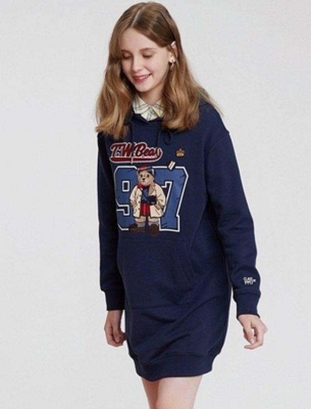 画像6: 21 Teenie Weenie Bear Hoodie Dress ティニーウィニー テディベア 熊 パーカー フード付き スウェット ワンピース (6)