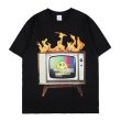 画像3: Unisex hip-hop Smile & Classic TV Print  loose cotton short-sleeved T-shirt  sweater　男女兼用 スマイル＆クラッシックテレビTV プリントショートスリーブ半袖Tシャツ (3)