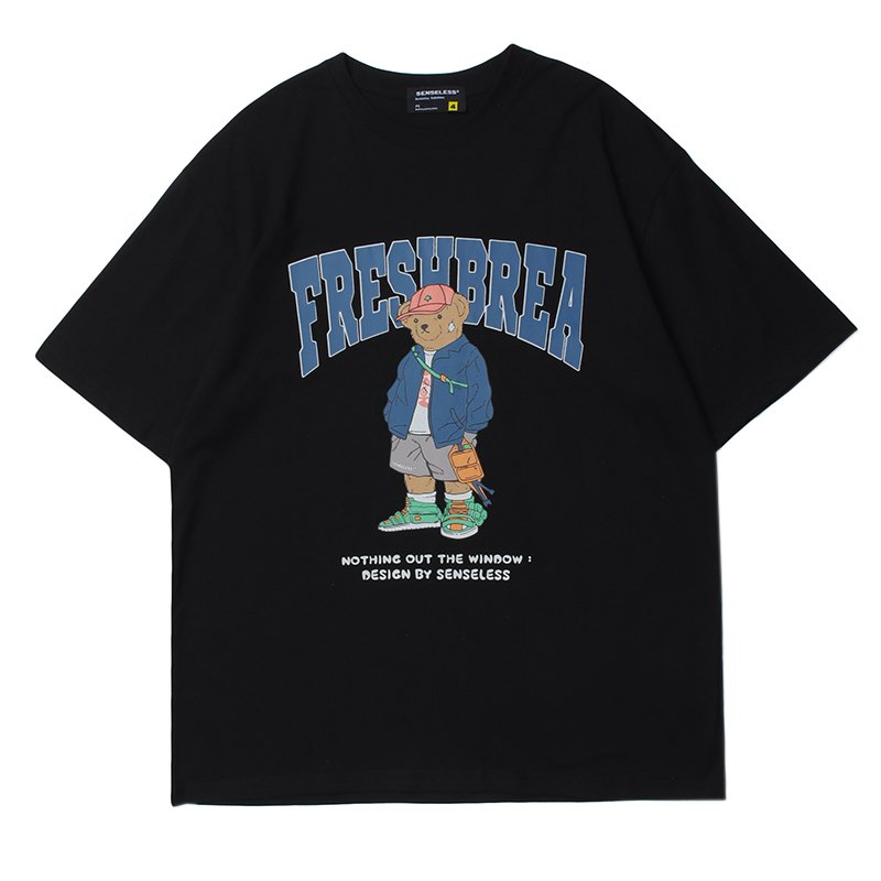 画像2: Unisex bare print short sleeve T-shirt sweater　男女兼用 ベア熊キャラクタープリントショートスリーブ半袖Tシャツ (2)