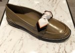 画像9:  leather bow low-heel flat pumps shoes  レザーリボン ボウ付きフラットローファー パンプス　 (9)