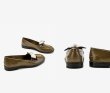 画像7:  leather bow low-heel flat pumps shoes  レザーリボン ボウ付きフラットローファー パンプス　 (7)