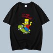 画像2: Unisex skateboard Simpson Print  cotton short-sleeved T-shirt  sweater　男女兼用 スケボー シンプソン プリントショートスリーブ半袖Tシャツ (2)
