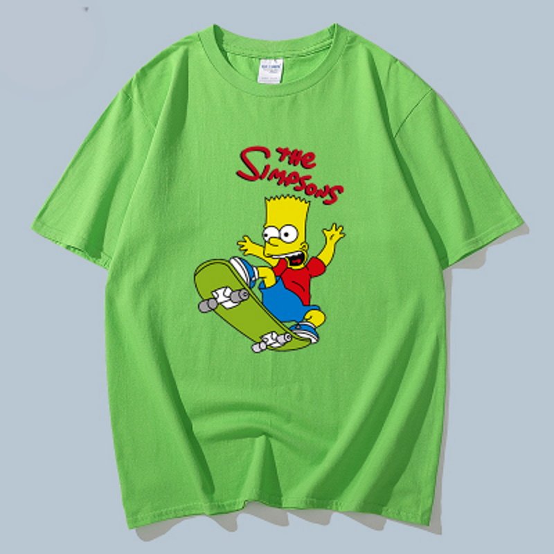 画像7: Unisex skateboard Simpson Print  cotton short-sleeved T-shirt  sweater 男女兼用 スケボー シンプソン プリントショートスリーブ半袖Tシャツ (7)