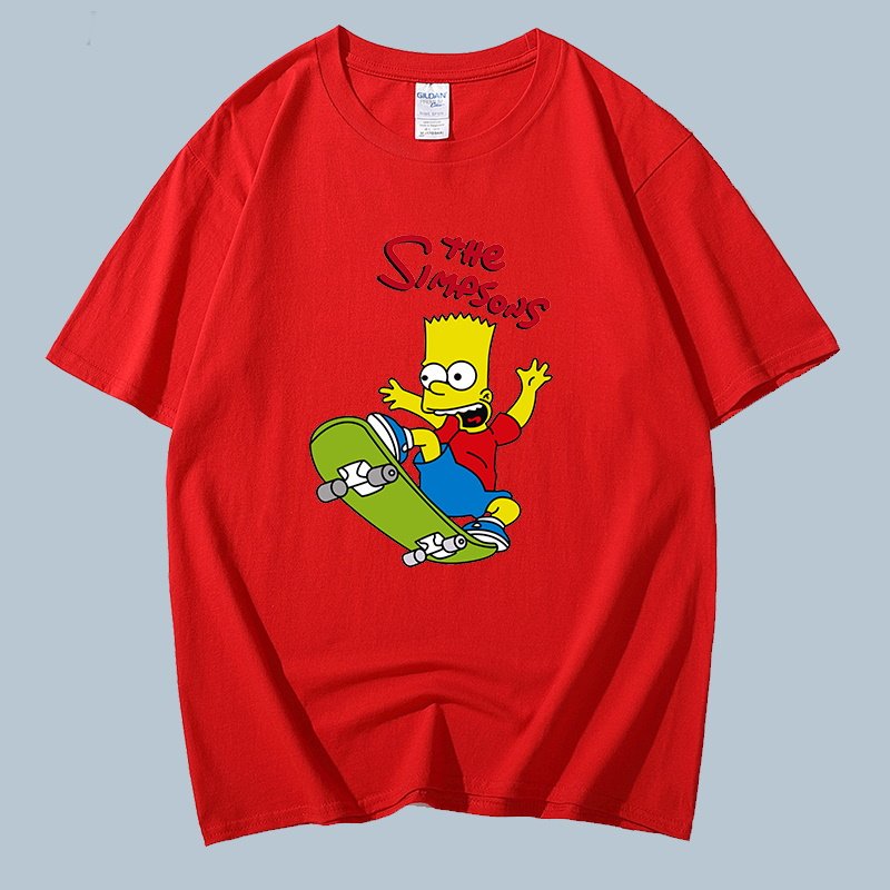 画像3: Unisex skateboard Simpson Print  cotton short-sleeved T-shirt  sweater 男女兼用 スケボー シンプソン プリントショートスリーブ半袖Tシャツ (3)