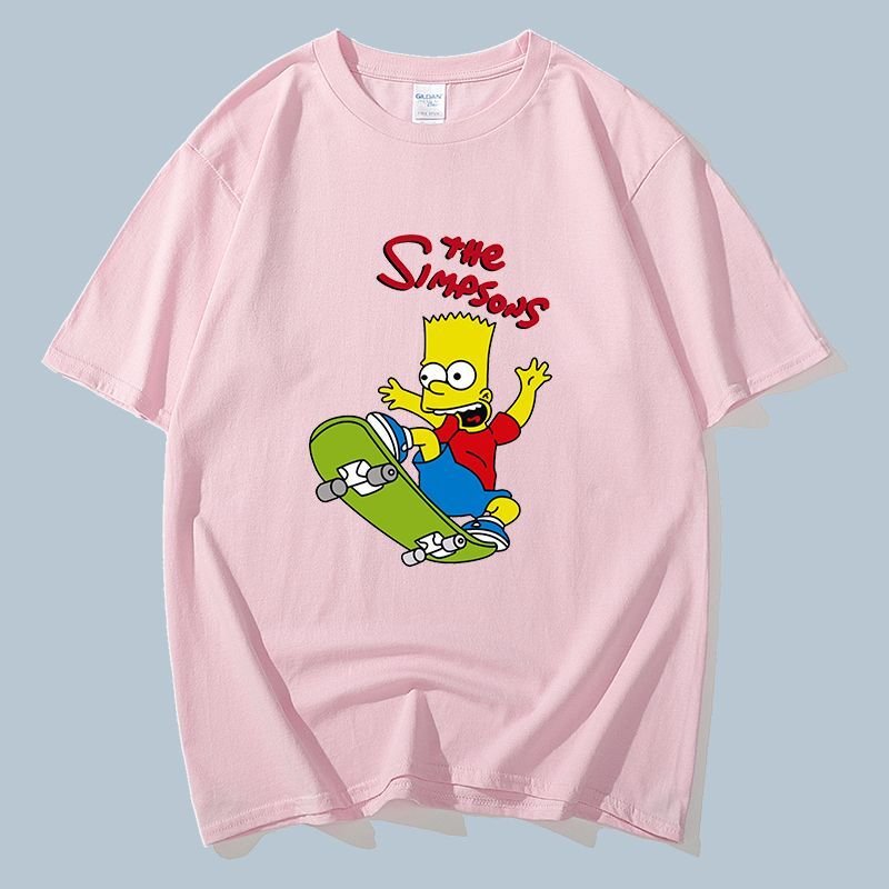 画像6: Unisex skateboard Simpson Print  cotton short-sleeved T-shirt  sweater 男女兼用 スケボー シンプソン プリントショートスリーブ半袖Tシャツ (6)