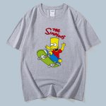 画像4: Unisex skateboard Simpson Print  cotton short-sleeved T-shirt  sweater　男女兼用 スケボー シンプソン プリントショートスリーブ半袖Tシャツ (4)