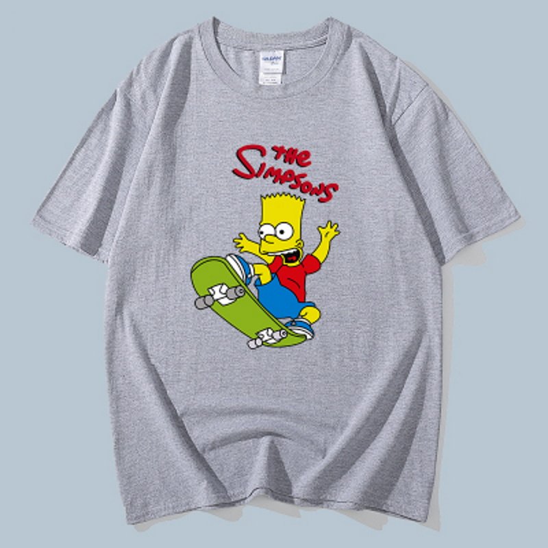 画像4: Unisex skateboard Simpson Print  cotton short-sleeved T-shirt  sweater 男女兼用 スケボー シンプソン プリントショートスリーブ半袖Tシャツ (4)