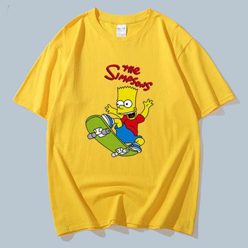 画像5: Unisex skateboard Simpson Print  cotton short-sleeved T-shirt  sweater 男女兼用 スケボー シンプソン プリントショートスリーブ半袖Tシャツ (5)