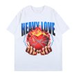 画像2: Unisex hip-hop HEAVY LOVE Print  loose cotton short-sleeved T-shirt  sweater　男女兼用 heavy loveロゴ プリントショートスリーブ半袖Tシャツ (2)