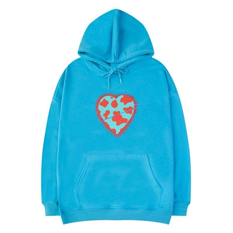 画像2: graffiti print hoodie Sweat 　男女兼用迷彩ハートスウェットフーディ パーカートレーナー  (2)