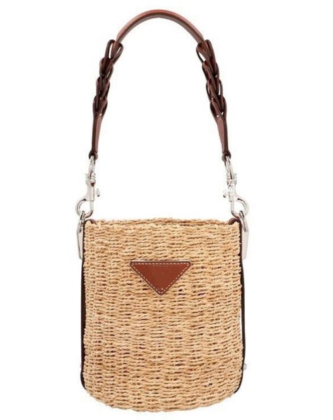 画像1:  shoulder woven bucket bag　ワンショルダー 籠 カゴ バケットバッグ (1)