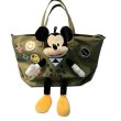 画像1: Mickey Mouse & Smile Emblem Tote Shoulder Bag   ラージサイズミッキーマウス＆スマイルエンブレム付きトート ショルダーバッグ (1)