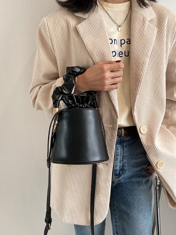 画像5: portable bucket bag  トート ショルダー2WAY ミニバケット バッグ (5)