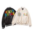 画像5: flocking letter  I CAN'T SMOKE clothes basebalフラワーl uniform jacket blouson ユニセックス 男女兼用 レター I CAN'T SMOKE&フラワーロゴ 刺繍オーバーサイズスタジアムジャンパー スタジャン MA-1 ボンバー ジャケット ブルゾン (5)