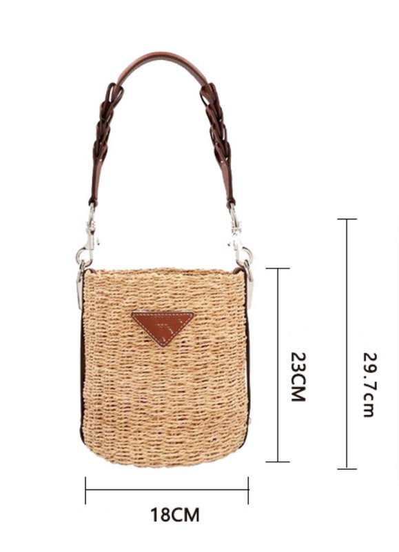 画像3:  shoulder woven bucket bag ワンショルダー 籠 カゴ バケットバッグ (3)