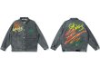 画像6:  graffiti line letter printing jacket denim jacket G Jean Jacket blouson  ユニセックス 男女兼用グラフィックフラワー＆スマイルペイント デニムGジャケット ブルゾン (6)