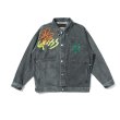 画像3:  graffiti line letter printing jacket denim jacket G Jean Jacket blouson  ユニセックス 男女兼用グラフィックフラワー＆スマイルペイント デニムGジャケット ブルゾン (3)