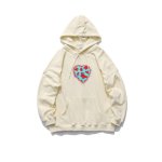 画像1: Oversized Heart Camouflage Graphic Hoodie オーバーサイズ ハート カモフラージュ 迷彩 グラフィック スウェット パーカー (1)