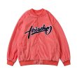 画像5: women &men Flocking letter lovers baseball uniform jacket blouson ユニセックス 男女兼用ラペル スタジアムジャンパー スタジャン MA-1 ボンバー ジャケット ブルゾン (5)