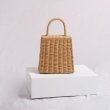 画像4: Gancini Vintage Style Wicker Handle Bag woven shopping basket Tote Bag ラタン 金具付き ハンドバッグ かご カゴ 籠 トート バック (4)