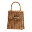 画像2: Gancini Vintage Style Wicker Handle Bag woven shopping basket Tote Bag ラタン 金具付き ハンドバッグ かご カゴ 籠 トート バック (2)