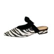 画像2:  horse hair leopard print Baotou pointed toe  half drag flat sandal pumps  shoes  本革ハラコレザーレオパード＆ゼブラフ ラット ミュール パンプス サンダル　 (2)