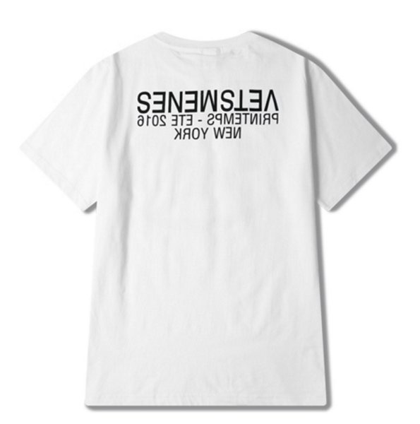 画像1: Unisex high street  letter short-sleevedT-shirt sweater　男女兼用 逆さ文字半袖Tシャツ (1)