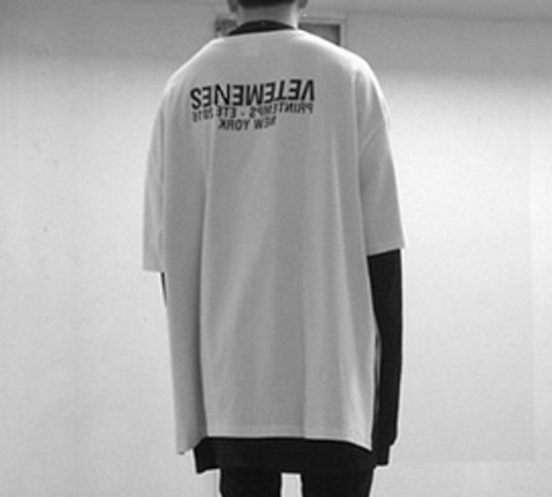 画像3: Unisex high street  letter short-sleevedT-shirt sweater 男女兼用 逆さ文字半袖Tシャツ (3)