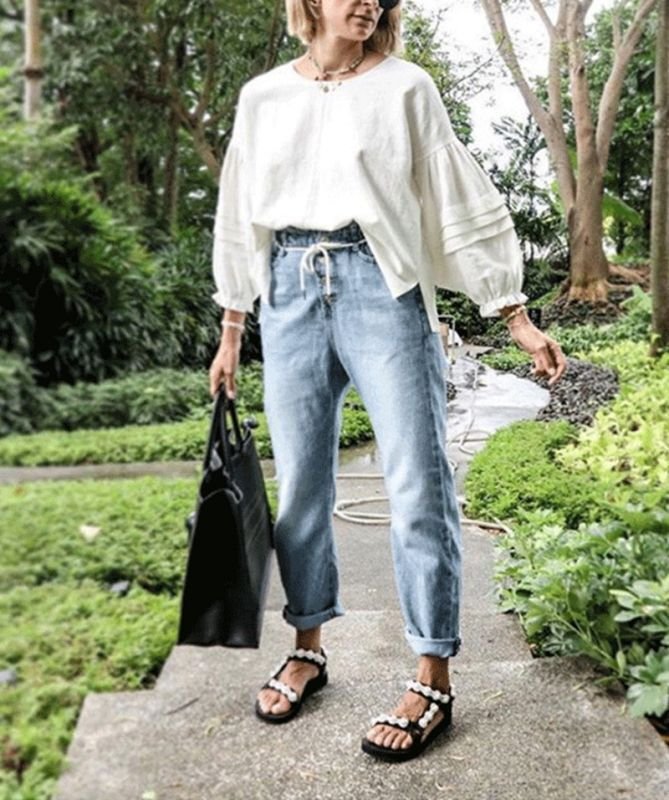 画像6: Women Platform flat Velcro pearl sandals   フラットフラワーパールベルクロ サンダル (6)