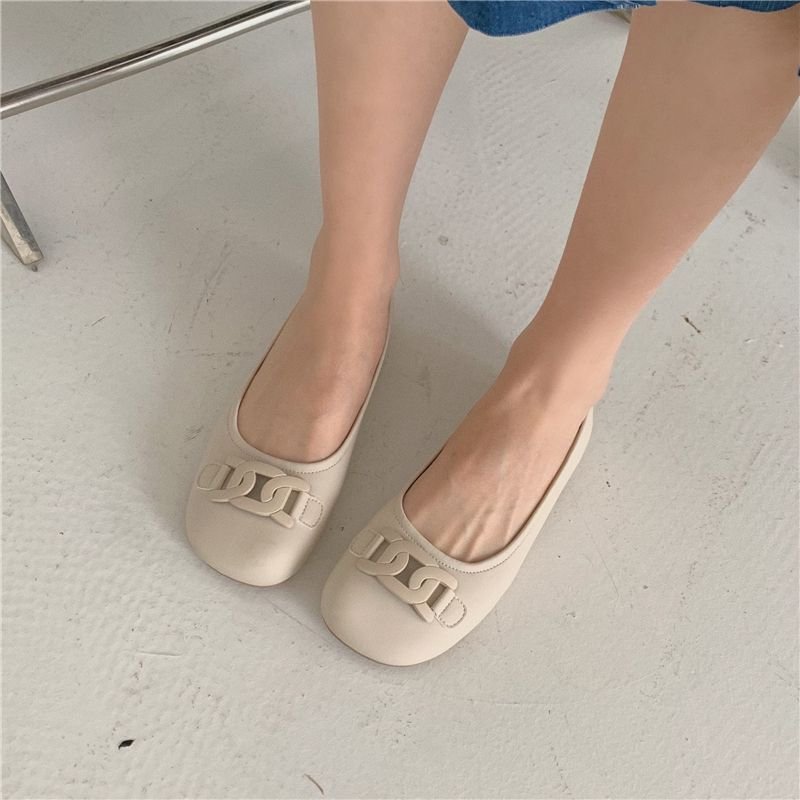 画像8: soft sole flat metal fittings leather pumps  shoes  レザー金具付きフラットパンプス　シューズ　 (8)