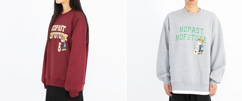 画像4:  Baby & dog print sweater  ユニセックス 男女兼用ベビー&ドッグ プリントスウェット トレーナ (4)